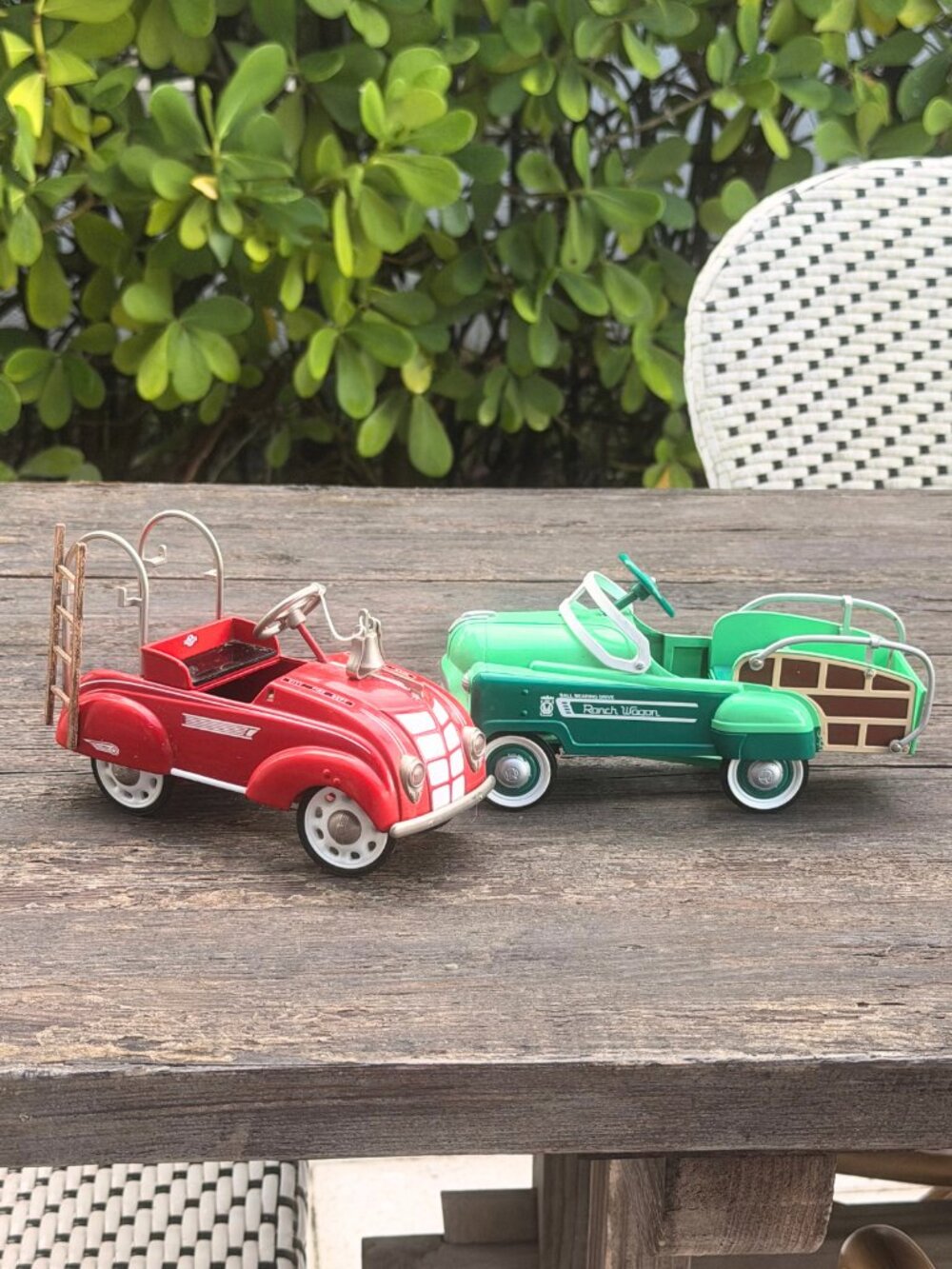 Vintage Hallmark 1993 Kiddie Pedal Car Classics by Murray Ranch Wagon Firetruck